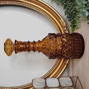 VINTAGE Jim Beam Kentucky Whiskey Bourbon Amber Glass Liquor Decanter 11" Vase